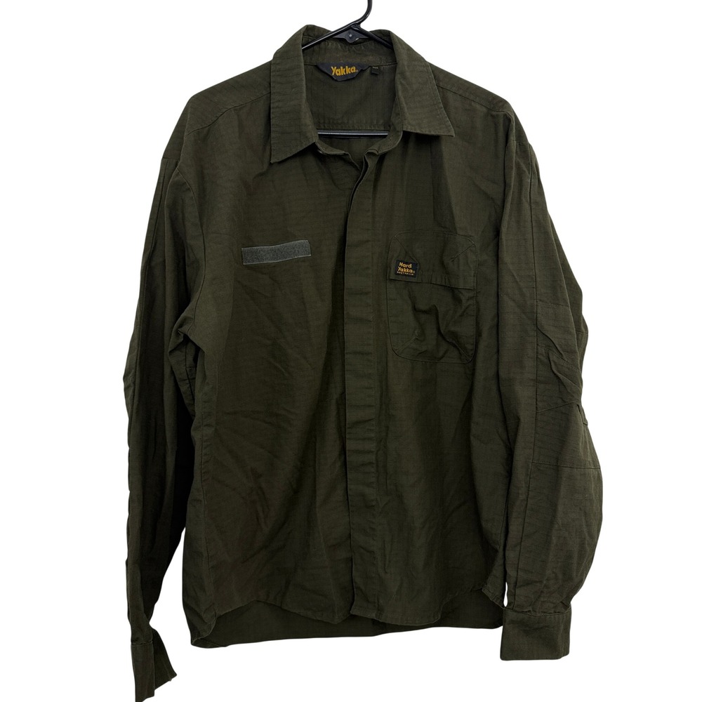 Hard Yakka Shirt Mens XOS Green Ripstop Workwear Long Sleeve Utility Tactical